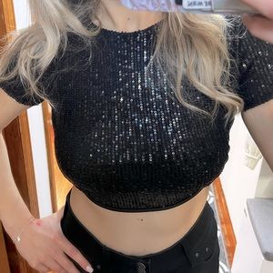 Sequin backless top